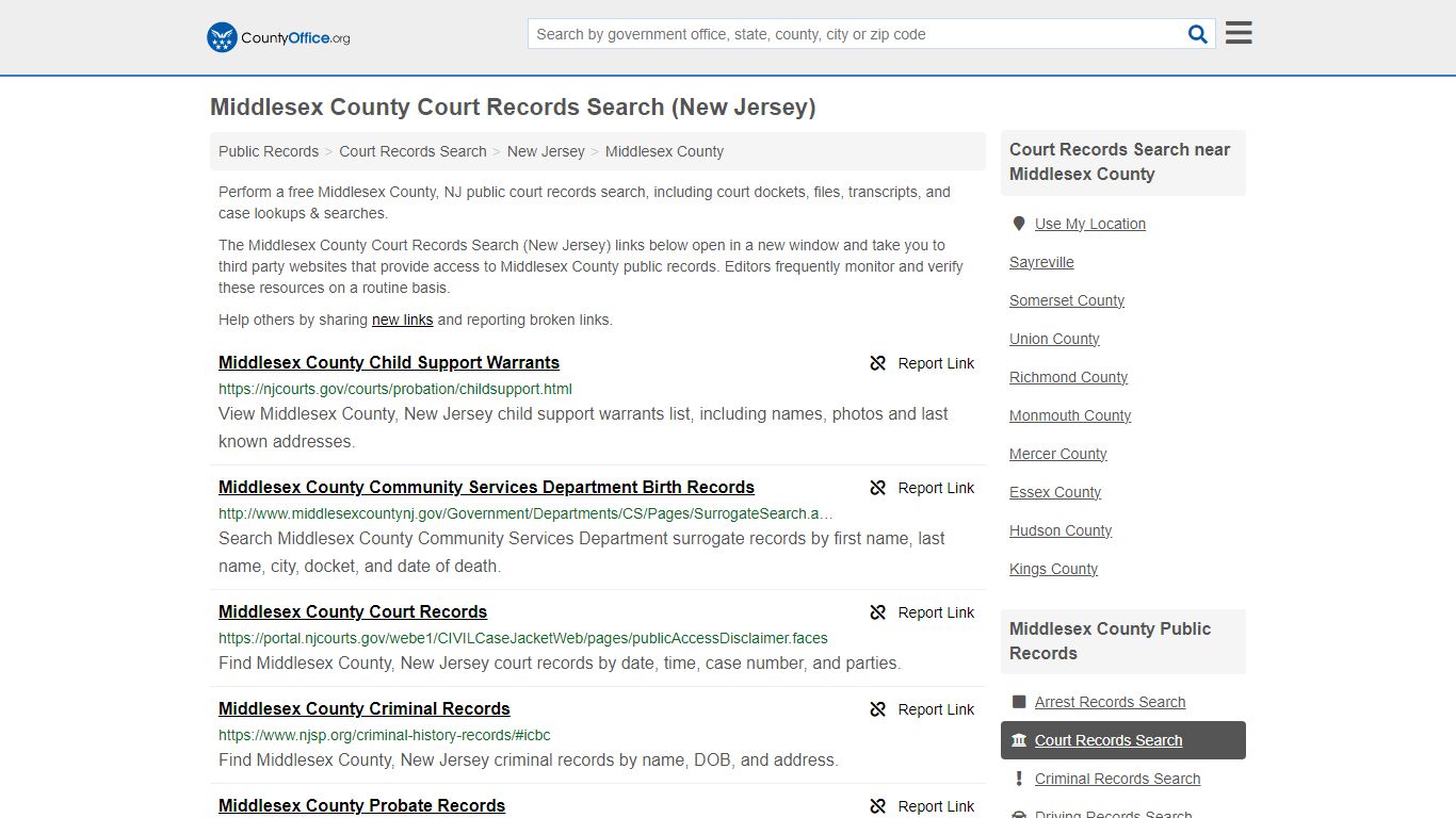 Middlesex County Court Records Search (New Jersey) - County Office