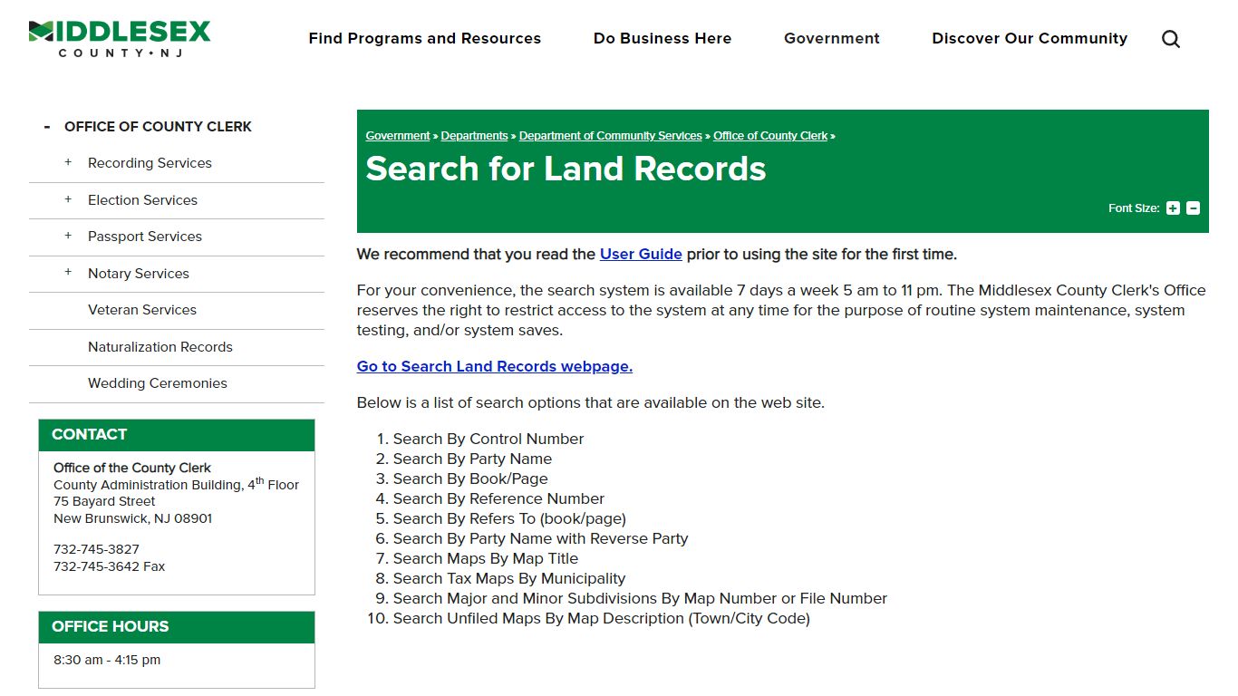 Search for Land Records | Middlesex County NJ