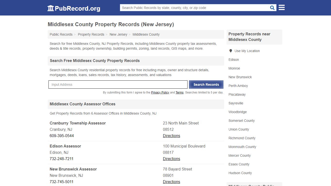 Middlesex County Property Records (New Jersey)
